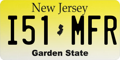 NJ license plate I51MFR