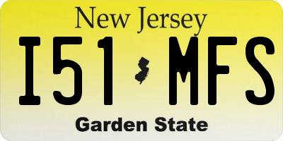 NJ license plate I51MFS