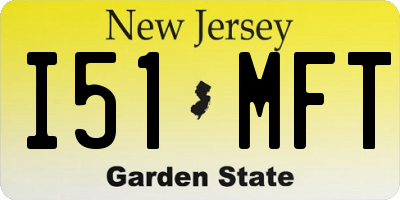 NJ license plate I51MFT