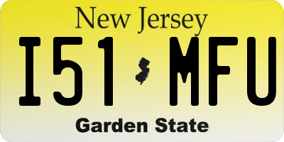 NJ license plate I51MFU
