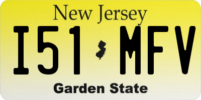 NJ license plate I51MFV