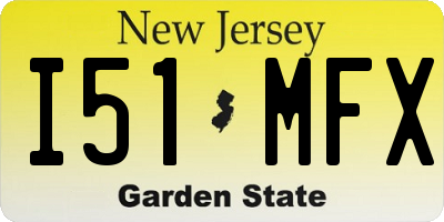 NJ license plate I51MFX