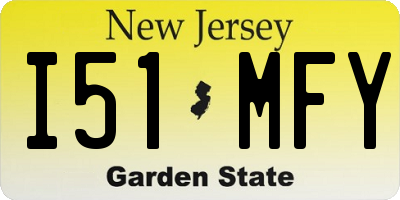 NJ license plate I51MFY