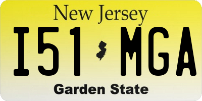 NJ license plate I51MGA