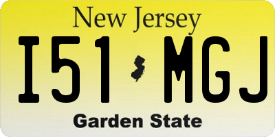 NJ license plate I51MGJ