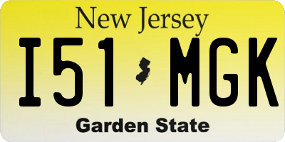 NJ license plate I51MGK