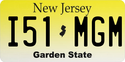 NJ license plate I51MGM