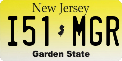 NJ license plate I51MGR