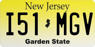 NJ license plate I51MGV