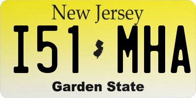 NJ license plate I51MHA