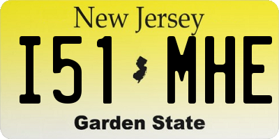 NJ license plate I51MHE