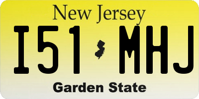 NJ license plate I51MHJ