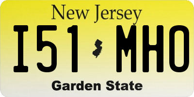 NJ license plate I51MHO