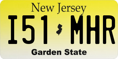 NJ license plate I51MHR