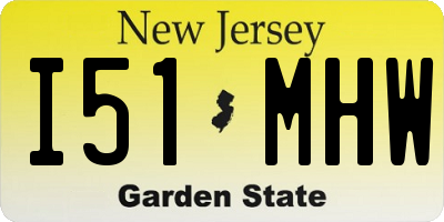 NJ license plate I51MHW