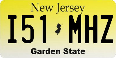 NJ license plate I51MHZ