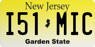 NJ license plate I51MIC