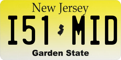 NJ license plate I51MID