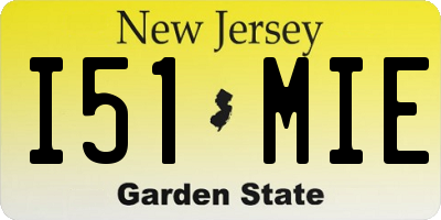 NJ license plate I51MIE