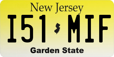NJ license plate I51MIF