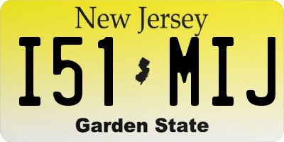 NJ license plate I51MIJ