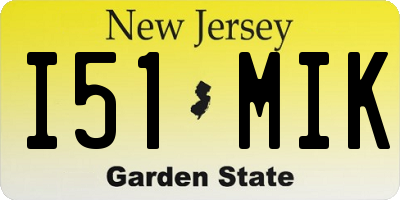 NJ license plate I51MIK