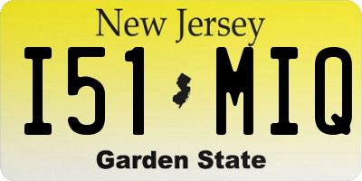 NJ license plate I51MIQ