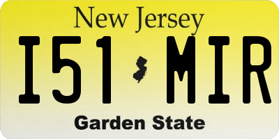 NJ license plate I51MIR