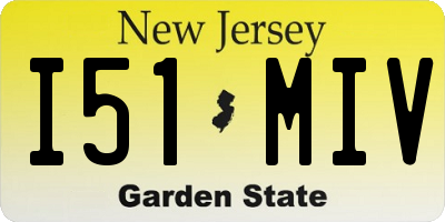 NJ license plate I51MIV