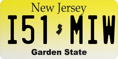 NJ license plate I51MIW
