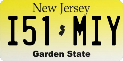 NJ license plate I51MIY