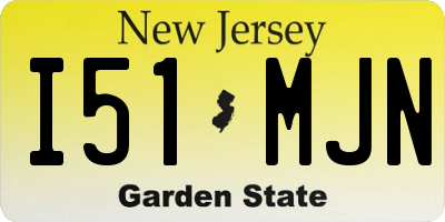 NJ license plate I51MJN