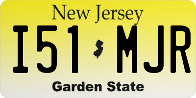NJ license plate I51MJR