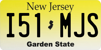 NJ license plate I51MJS