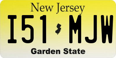 NJ license plate I51MJW