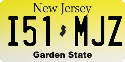 NJ license plate I51MJZ