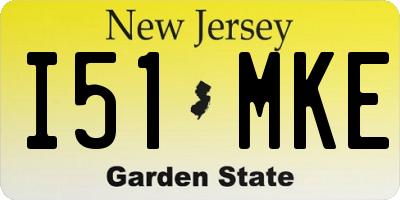 NJ license plate I51MKE