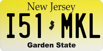 NJ license plate I51MKL