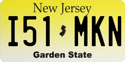 NJ license plate I51MKN