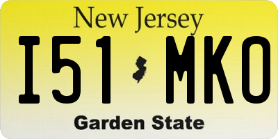 NJ license plate I51MKO