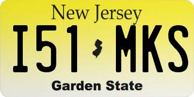 NJ license plate I51MKS