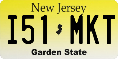 NJ license plate I51MKT