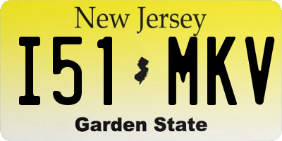 NJ license plate I51MKV