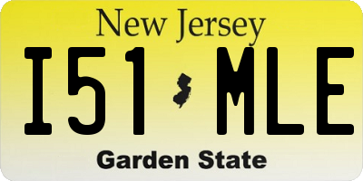 NJ license plate I51MLE