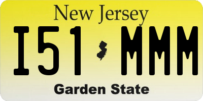 NJ license plate I51MMM