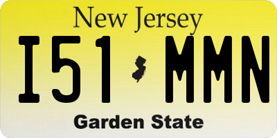 NJ license plate I51MMN