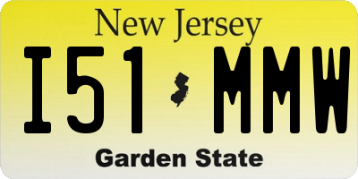 NJ license plate I51MMW