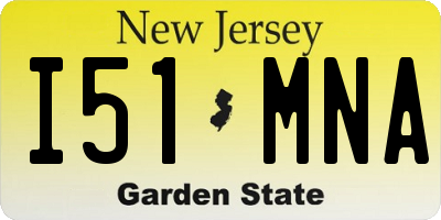 NJ license plate I51MNA