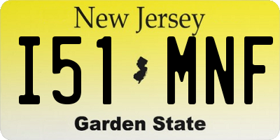 NJ license plate I51MNF