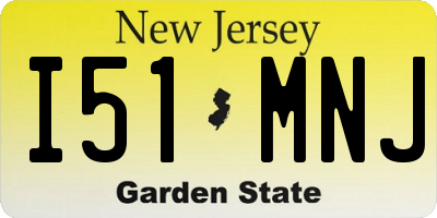 NJ license plate I51MNJ